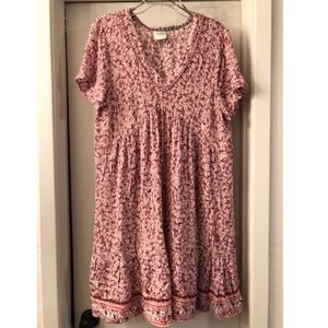 Knox Rose Pinking Flowy Floral A-Line Dress